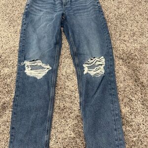 American Eagle Outfitters High Rise Blue Distressed Jeans